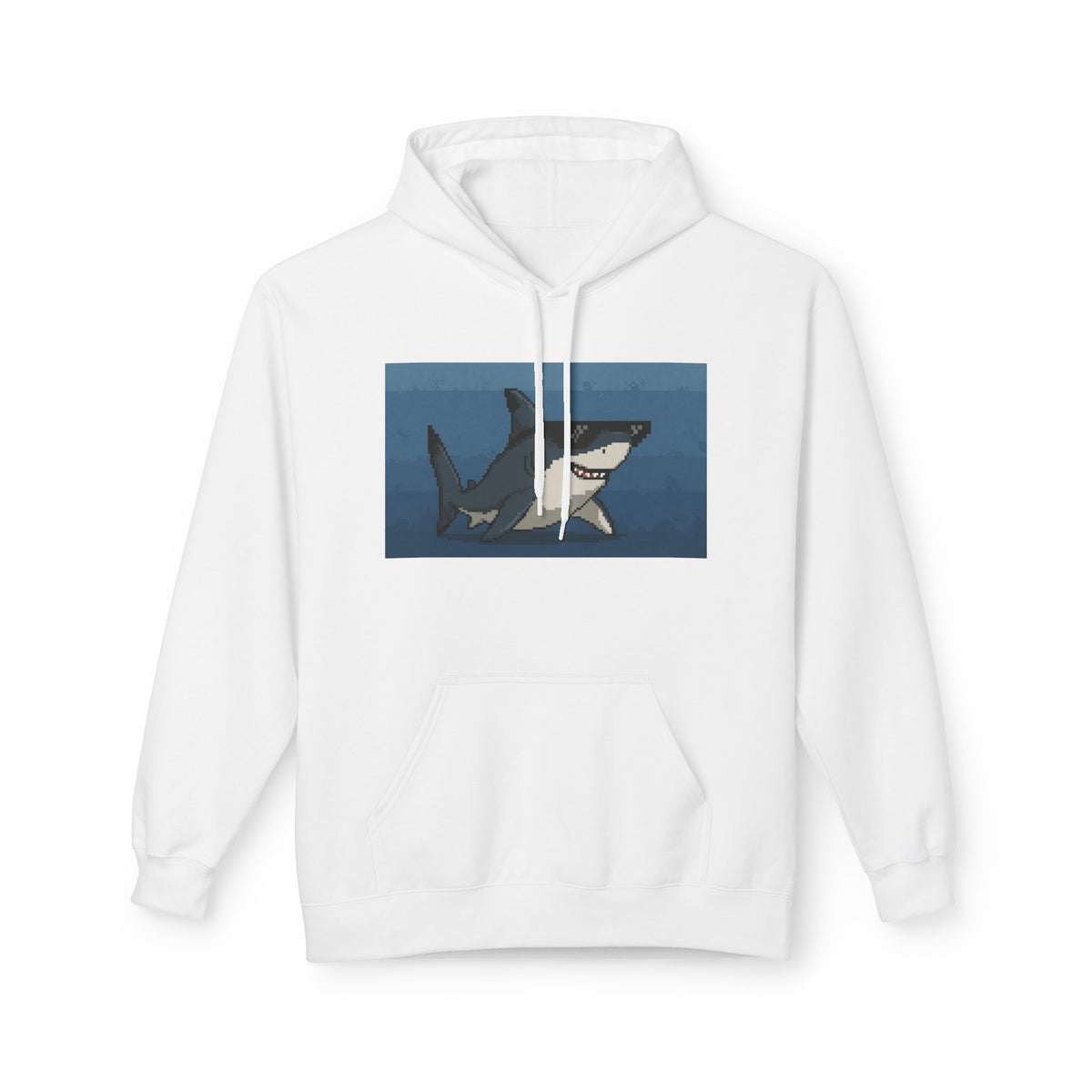 Cool Pixel Shark Unisex Midweight Softstyle Fleece Hoodie