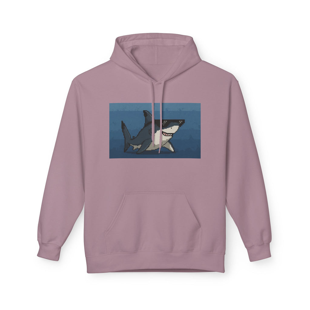Cool Pixel Shark Unisex Midweight Softstyle Fleece Hoodie