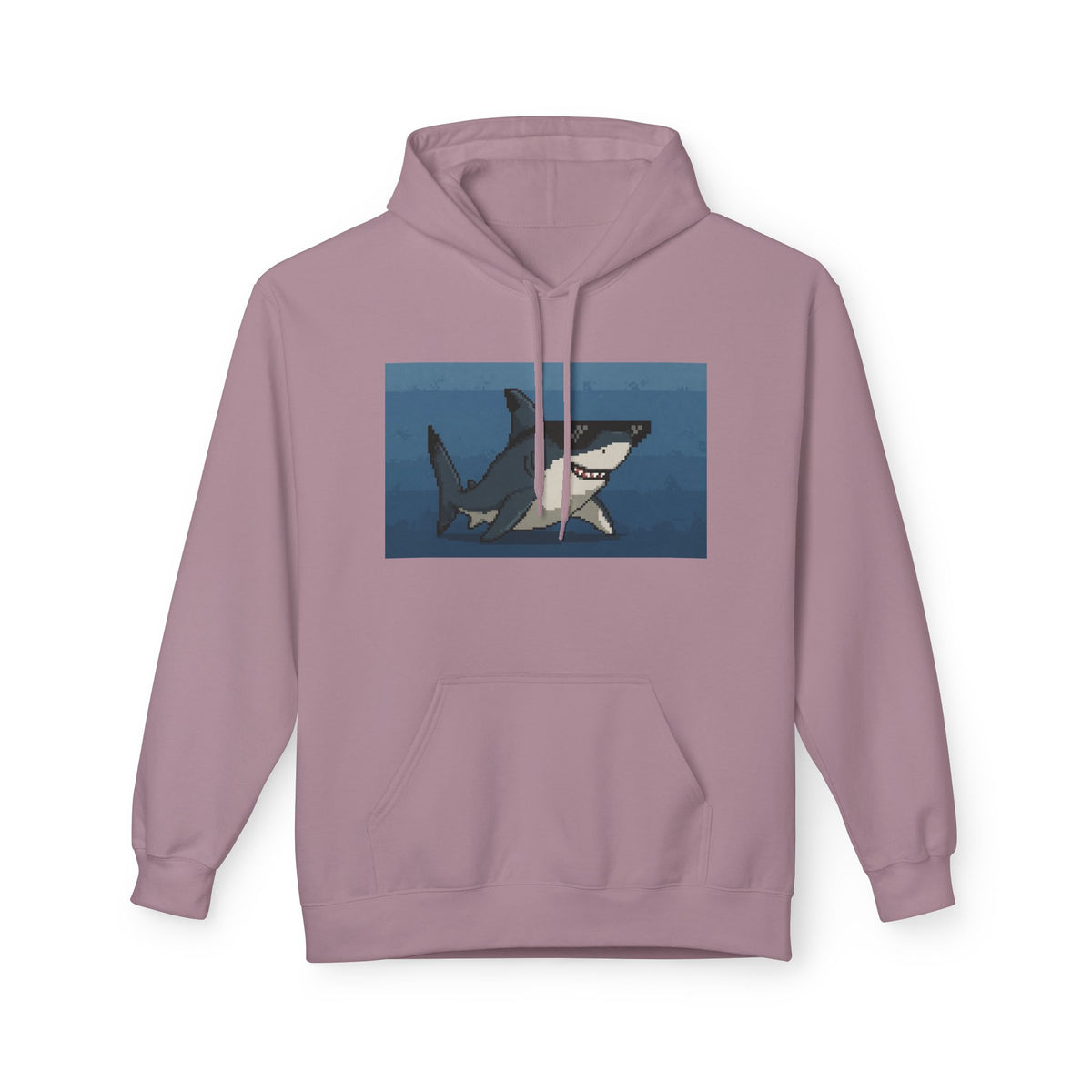 Cool Pixel Shark Unisex Midweight Softstyle Fleece Hoodie