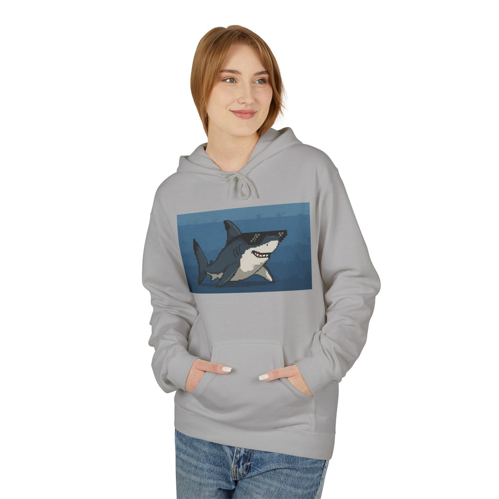 Cool Pixel Shark Unisex Midweight Softstyle Fleece Hoodie