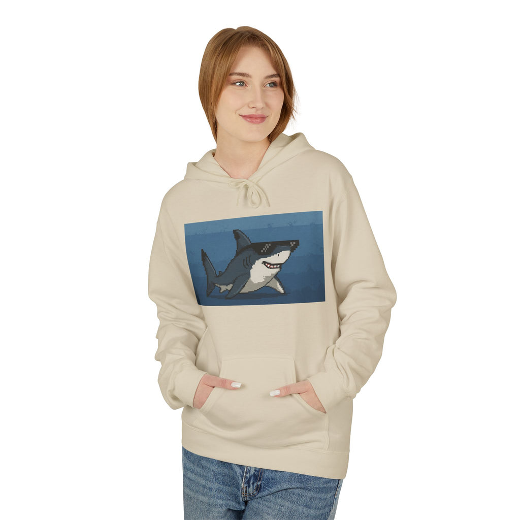 Cool Pixel Shark Unisex Midweight Softstyle Fleece Hoodie